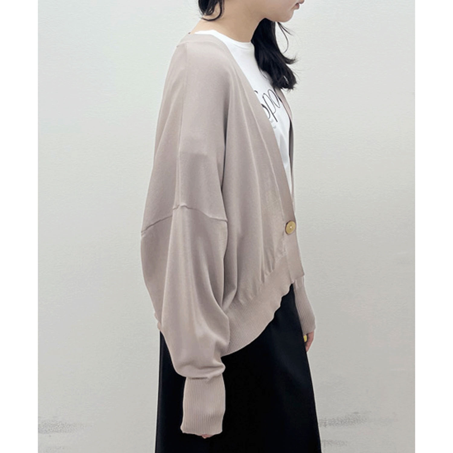 【InstaLive】vingtrois ショートドルマン風ニットカーデ - 画像4