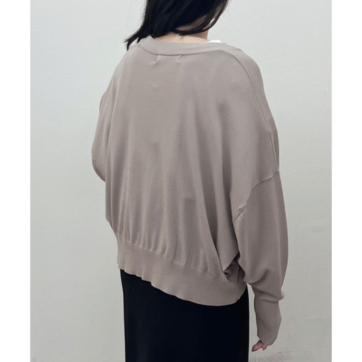 【InstaLive】vingtrois ショートドルマン風ニットカーデ - 画像9