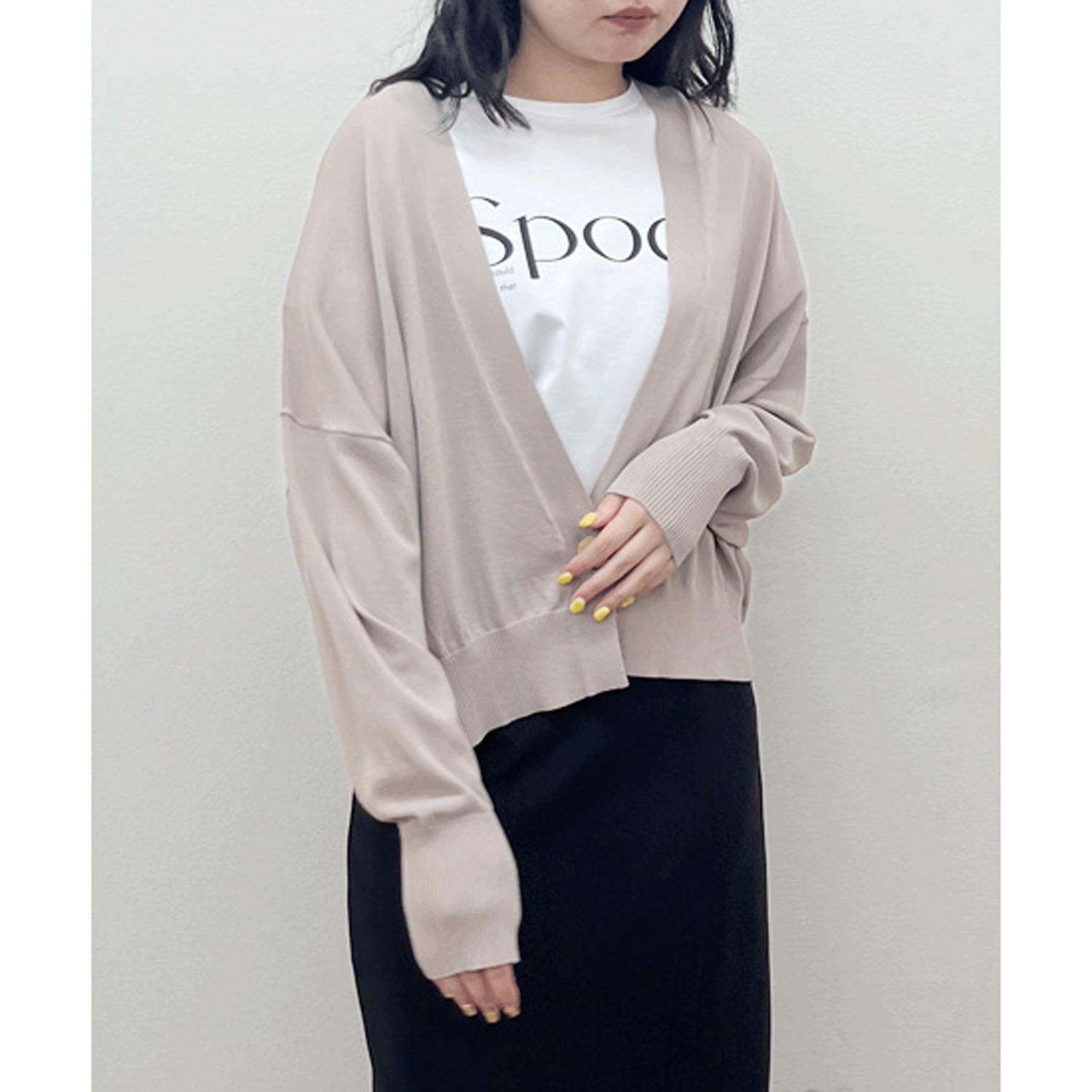 【InstaLive】vingtrois ショートドルマン風ニットカーデ - 画像1