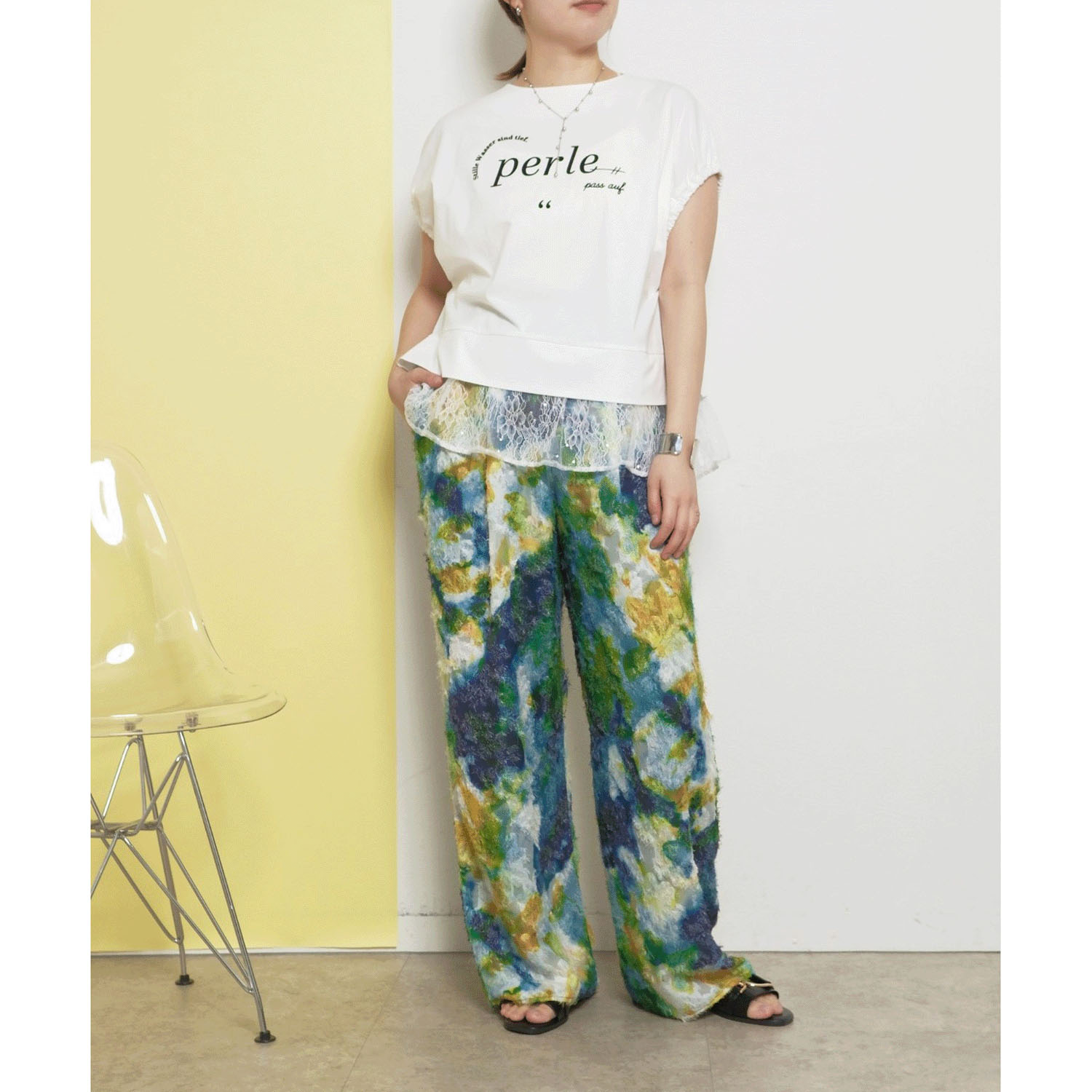 Palm Riche レイヤードライクレースTシャツ - 画像12