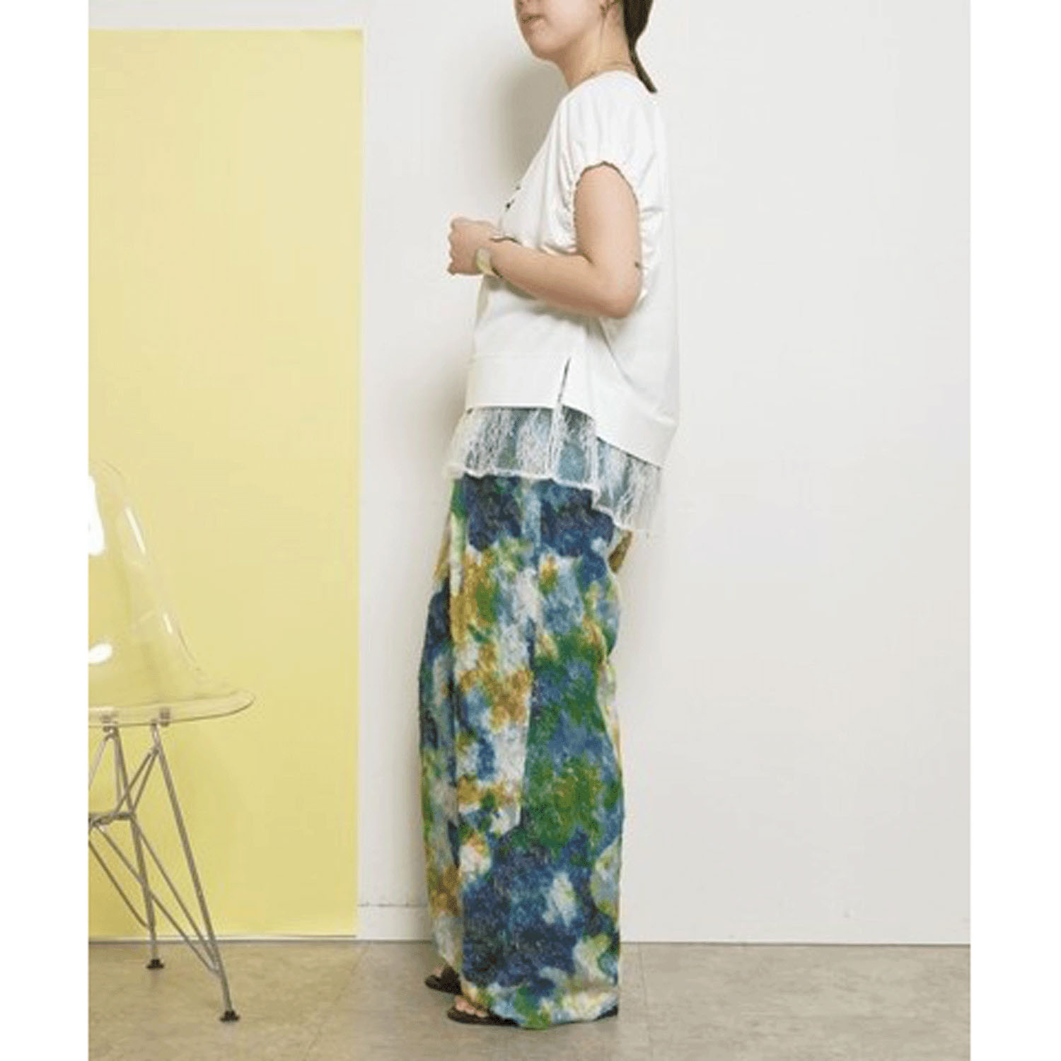 Palm Riche レイヤードライクレースTシャツ - 画像10