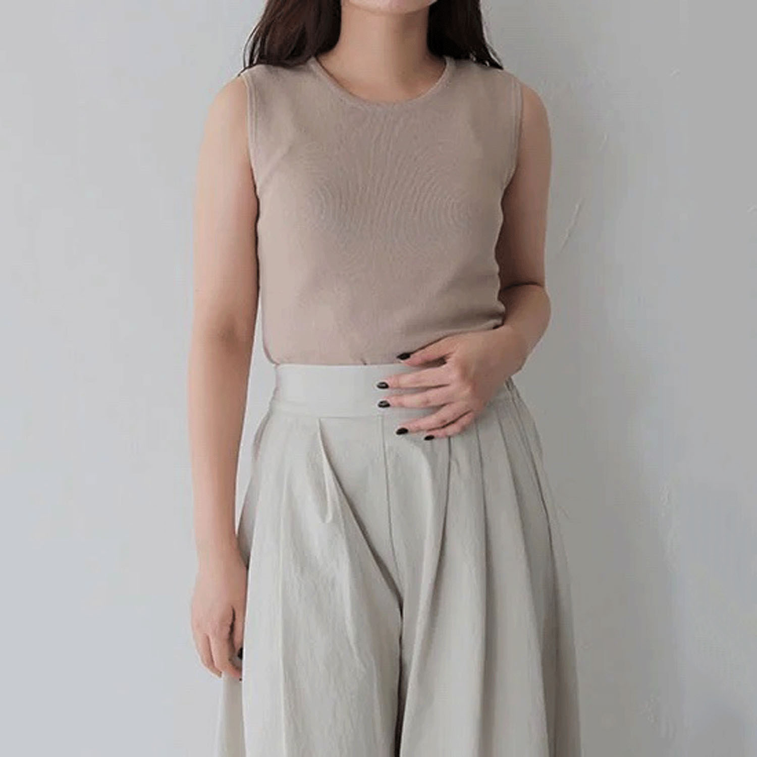 【InstaLive】Vingtrois クルーネックニットタンクトップ