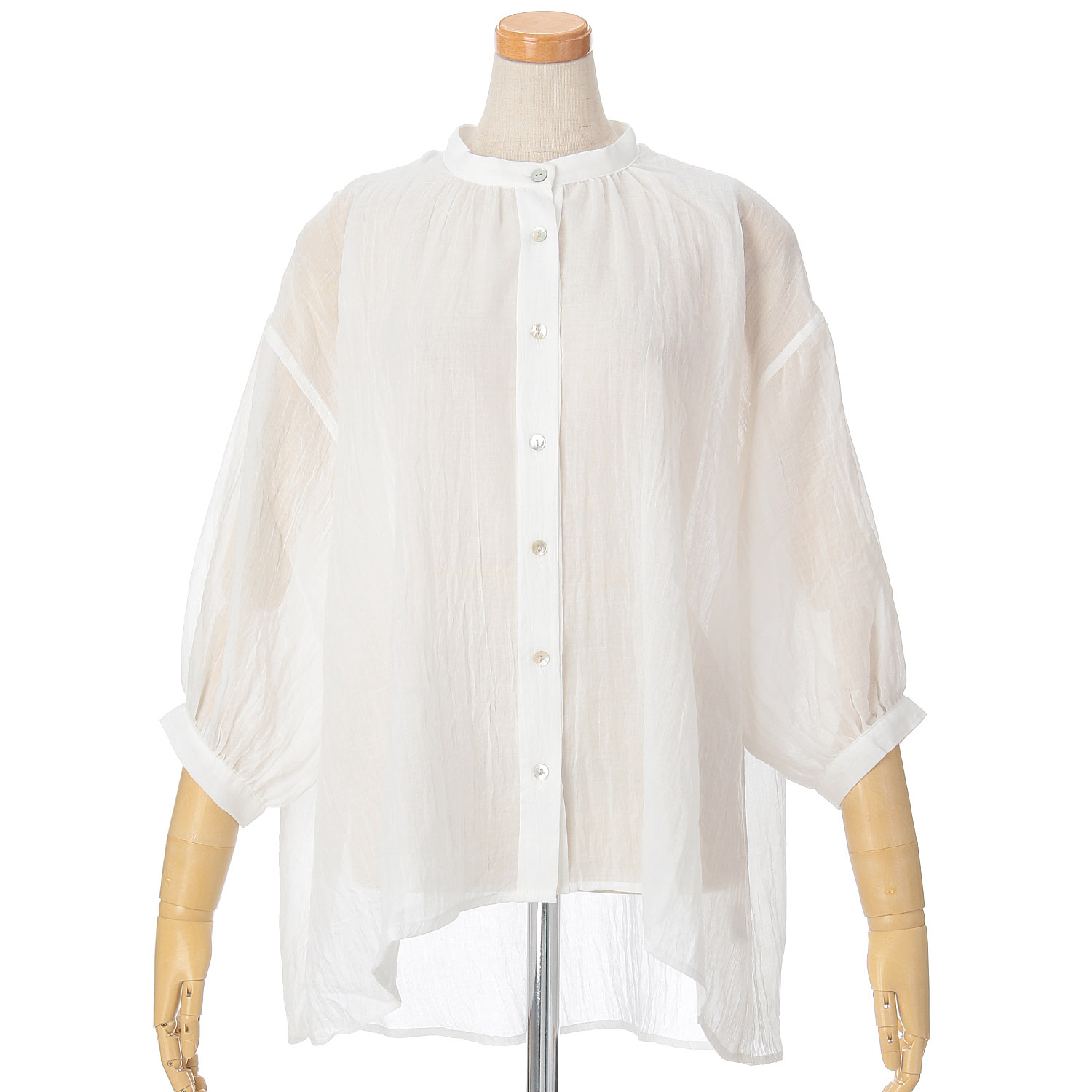 ザンパ 7分袖バンドカラーブラウス - 画像4