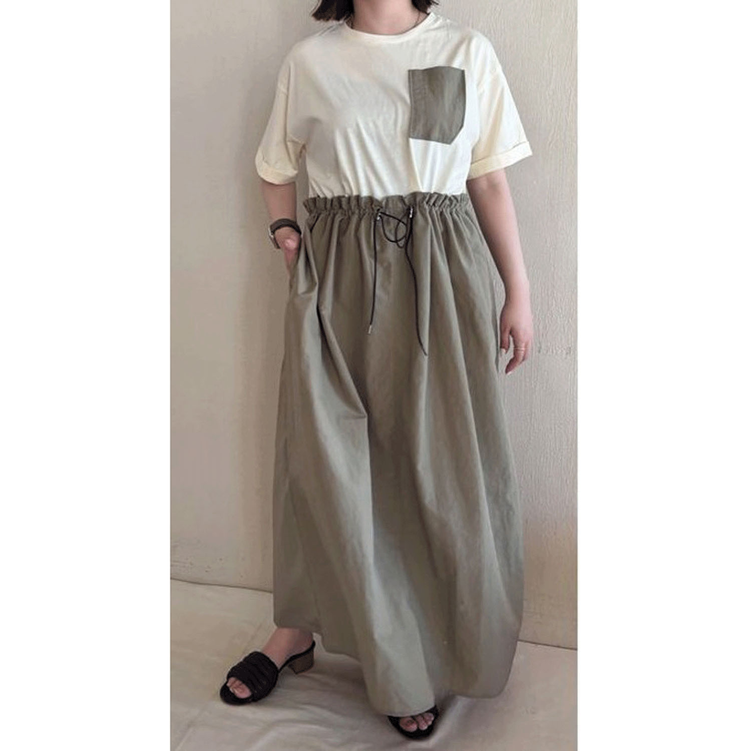 ザンパ 別地切替ドロストワンピース - 画像1