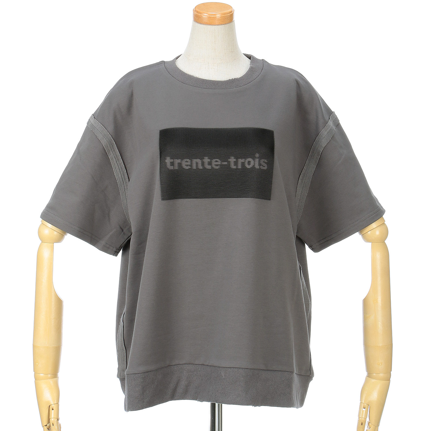 33℃ ラバーブラシプリントダメージ加工 Tシャツ - 画像4