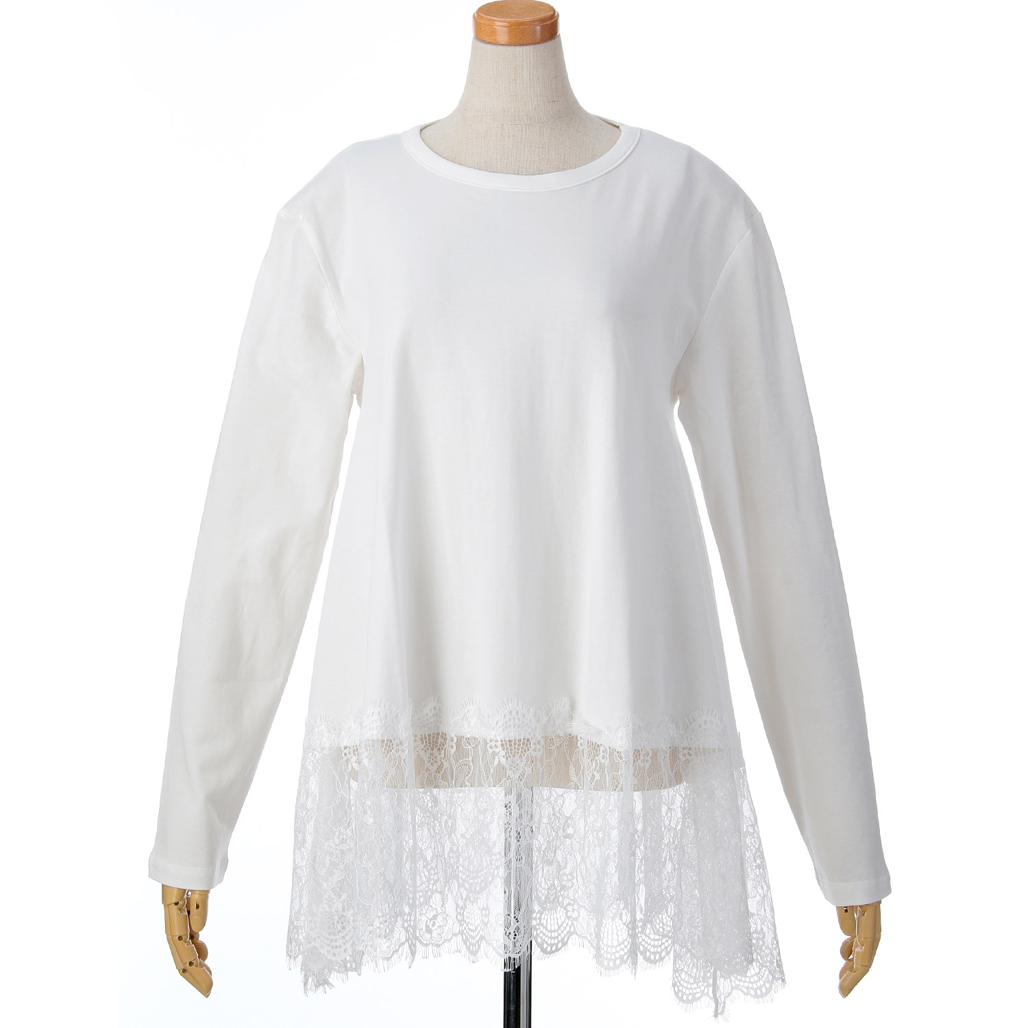 vingtrois 裾レースロンT