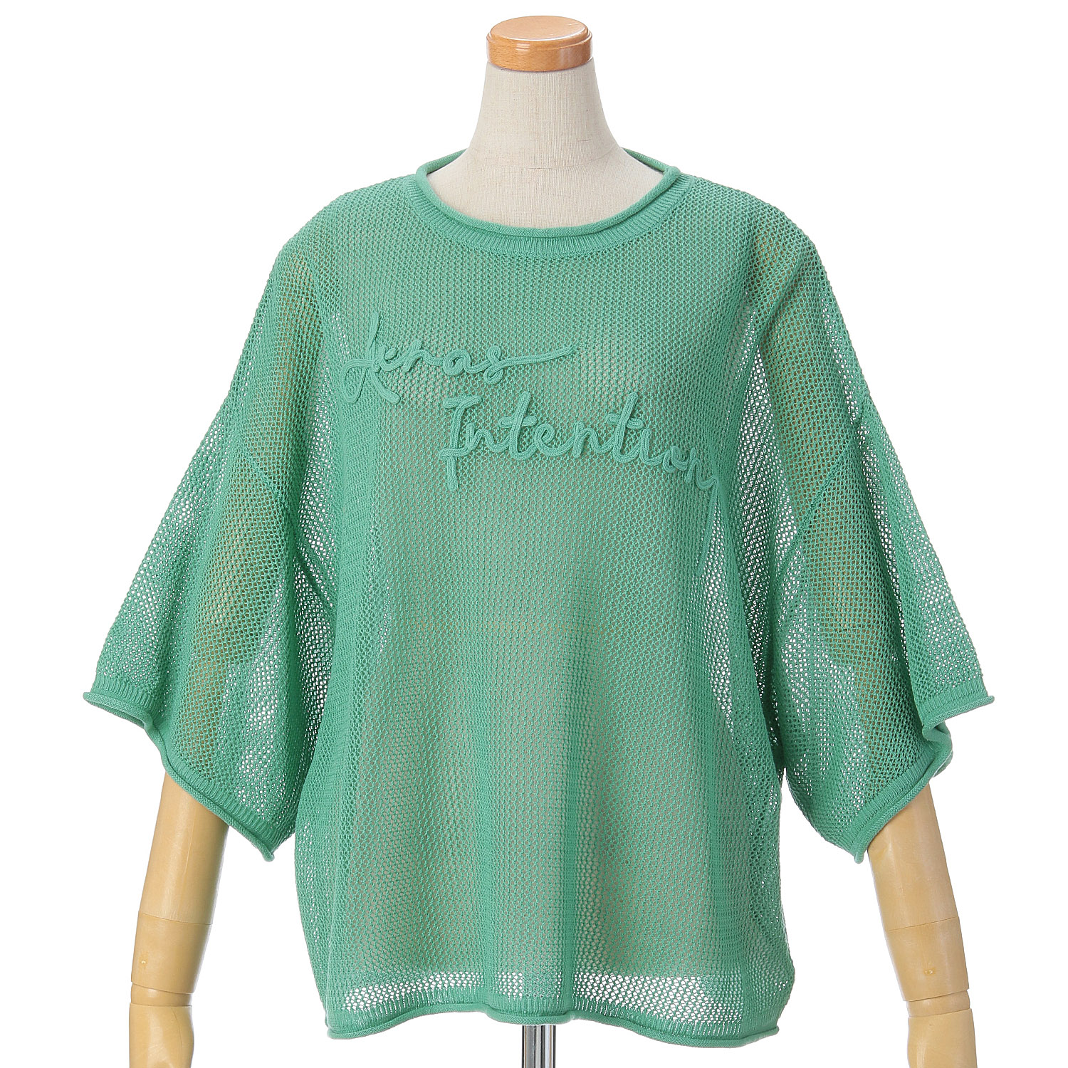 vingtrois テープ刺繍ロゴニット