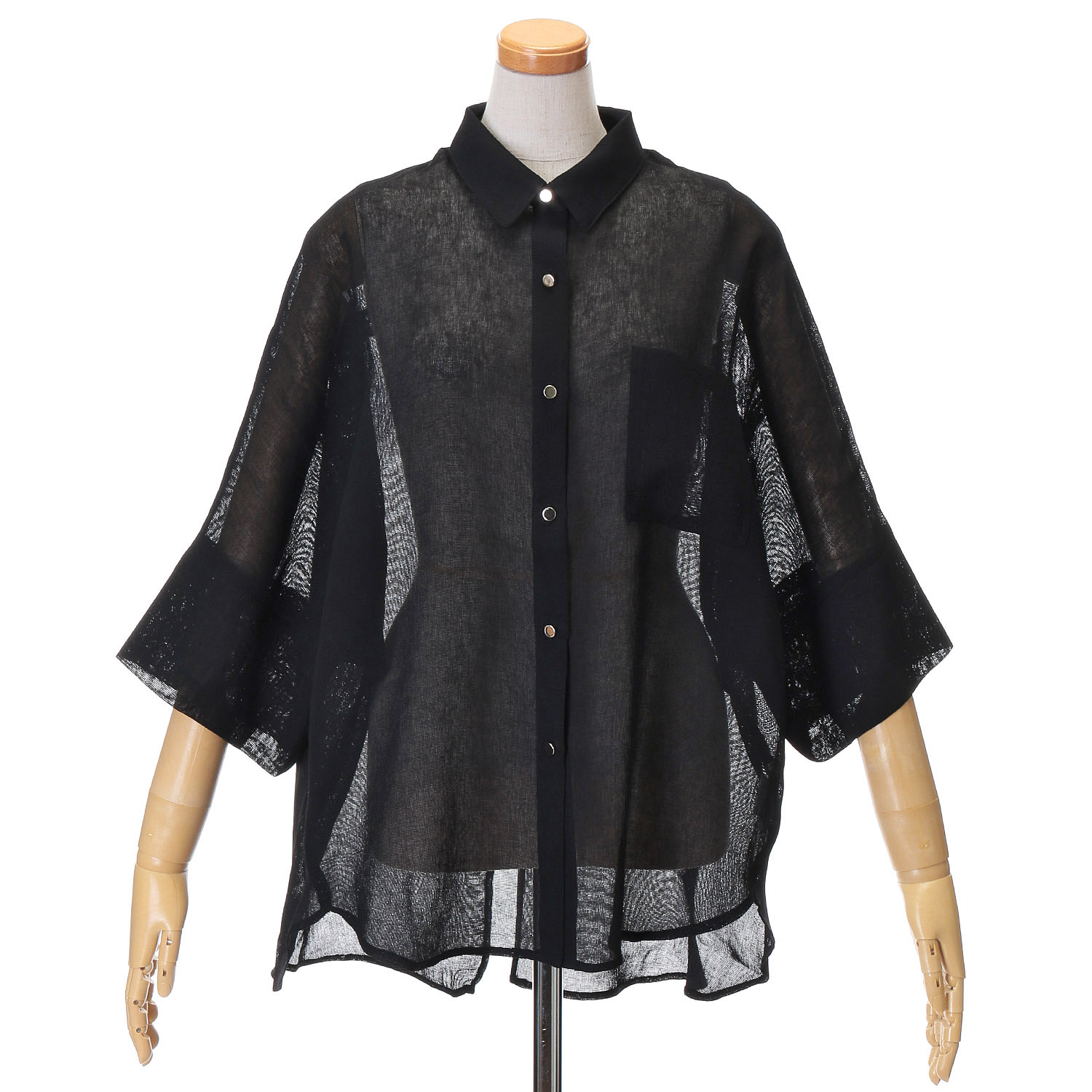 Emilyanバックスリットシアーシャツ - 画像1