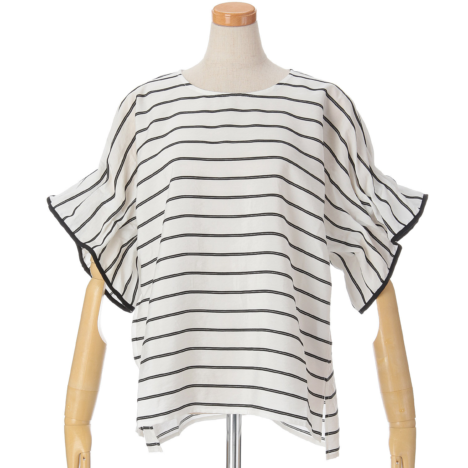 Emilyan ドビーボーダーブラウス