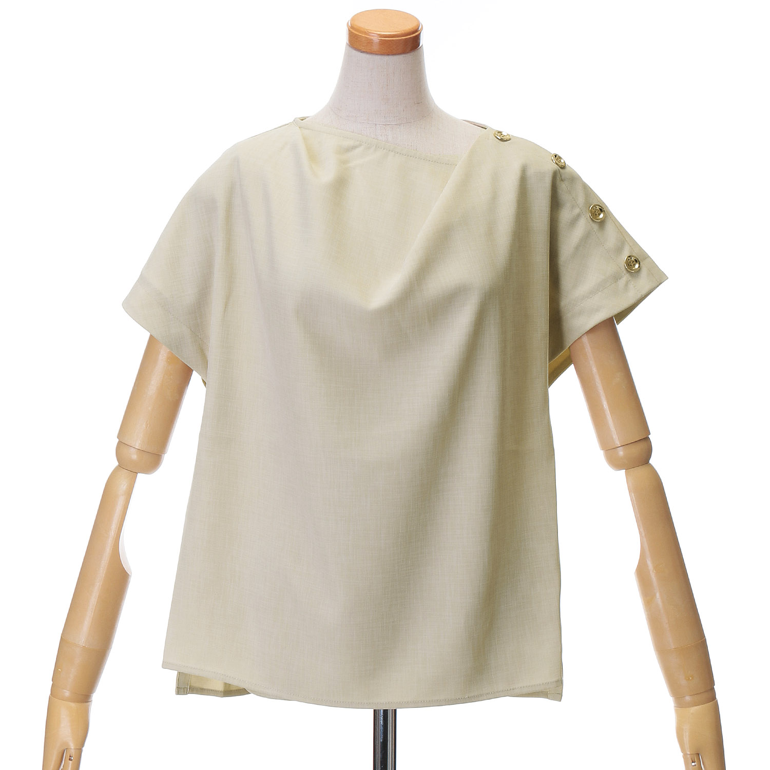 Emilyanリネンライクシャンブレーブラウス