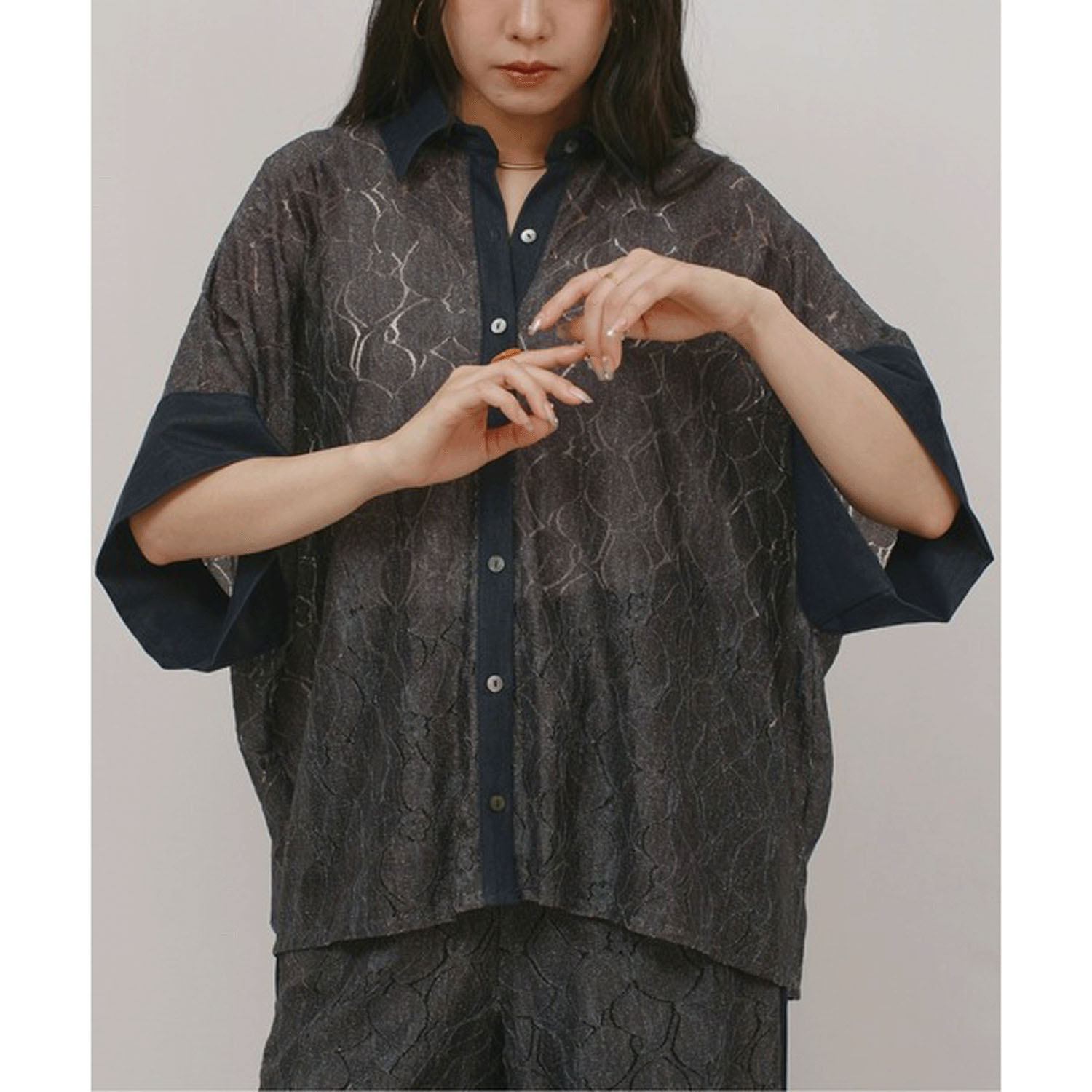 Palm Riche デニムレーストップス - 画像11