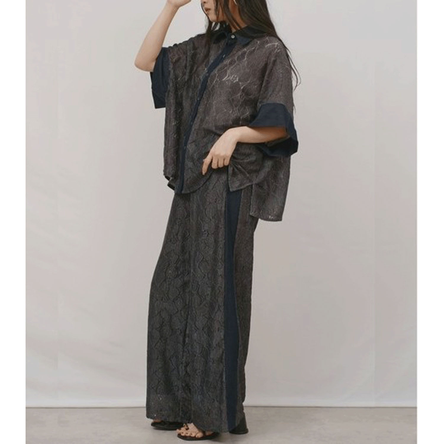 Palm Riche デニムレーストップス - 画像15