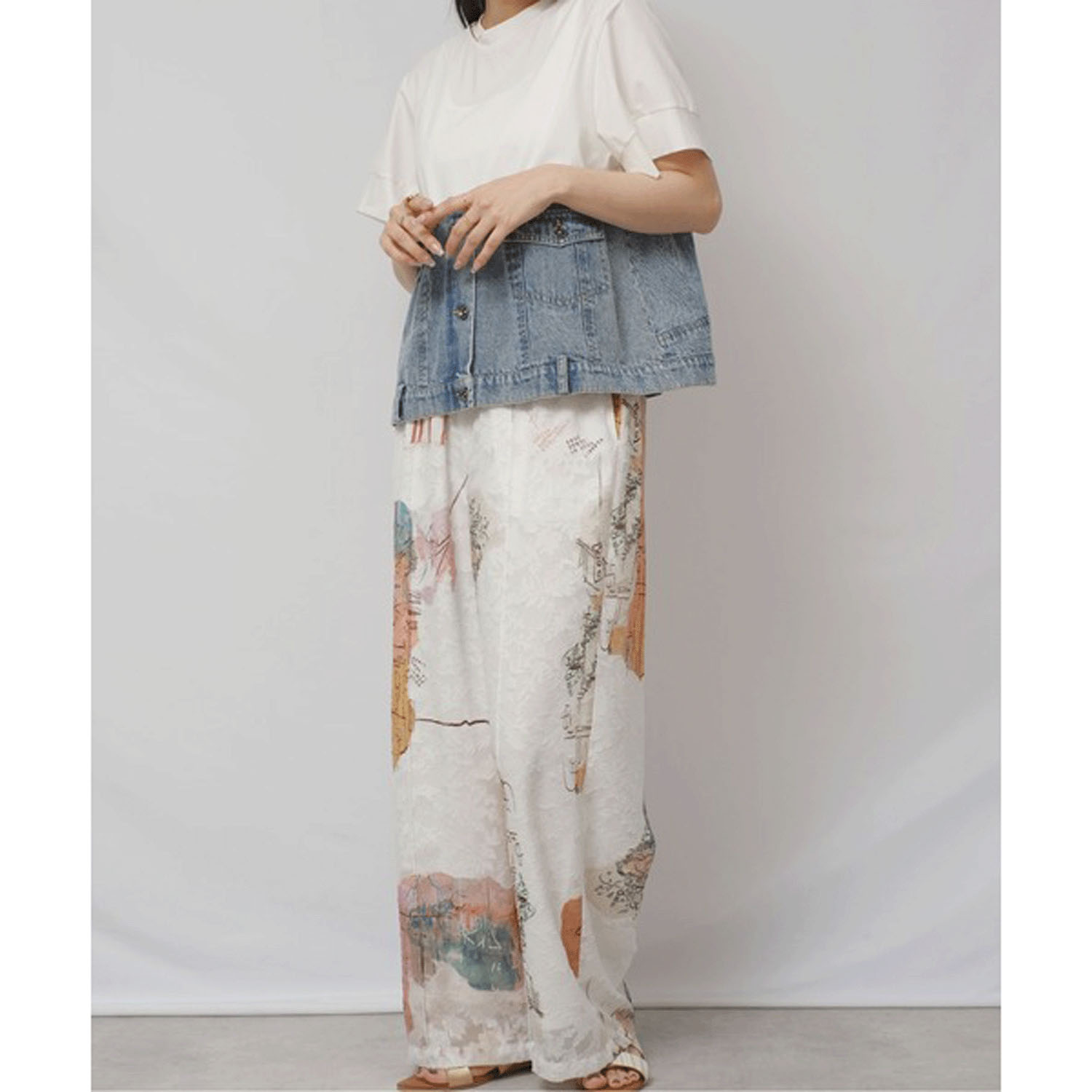 Palm Riche 風景アート柄パンツ - 画像13