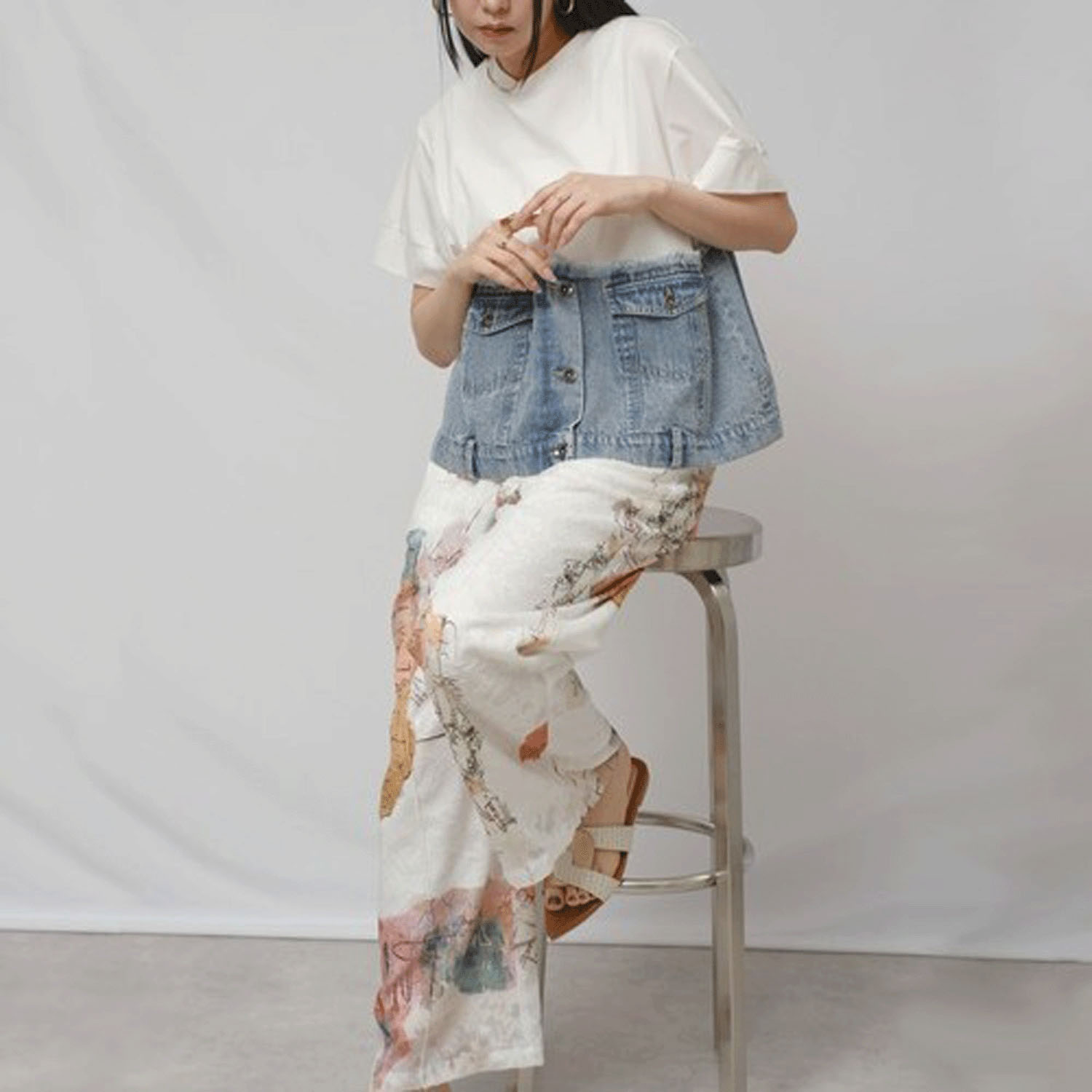 Palm Riche デニムドッキングトップス - 画像12