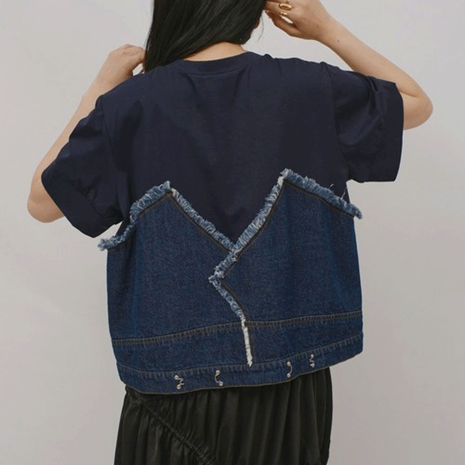 Palm Riche デニムドッキングトップス - 画像16