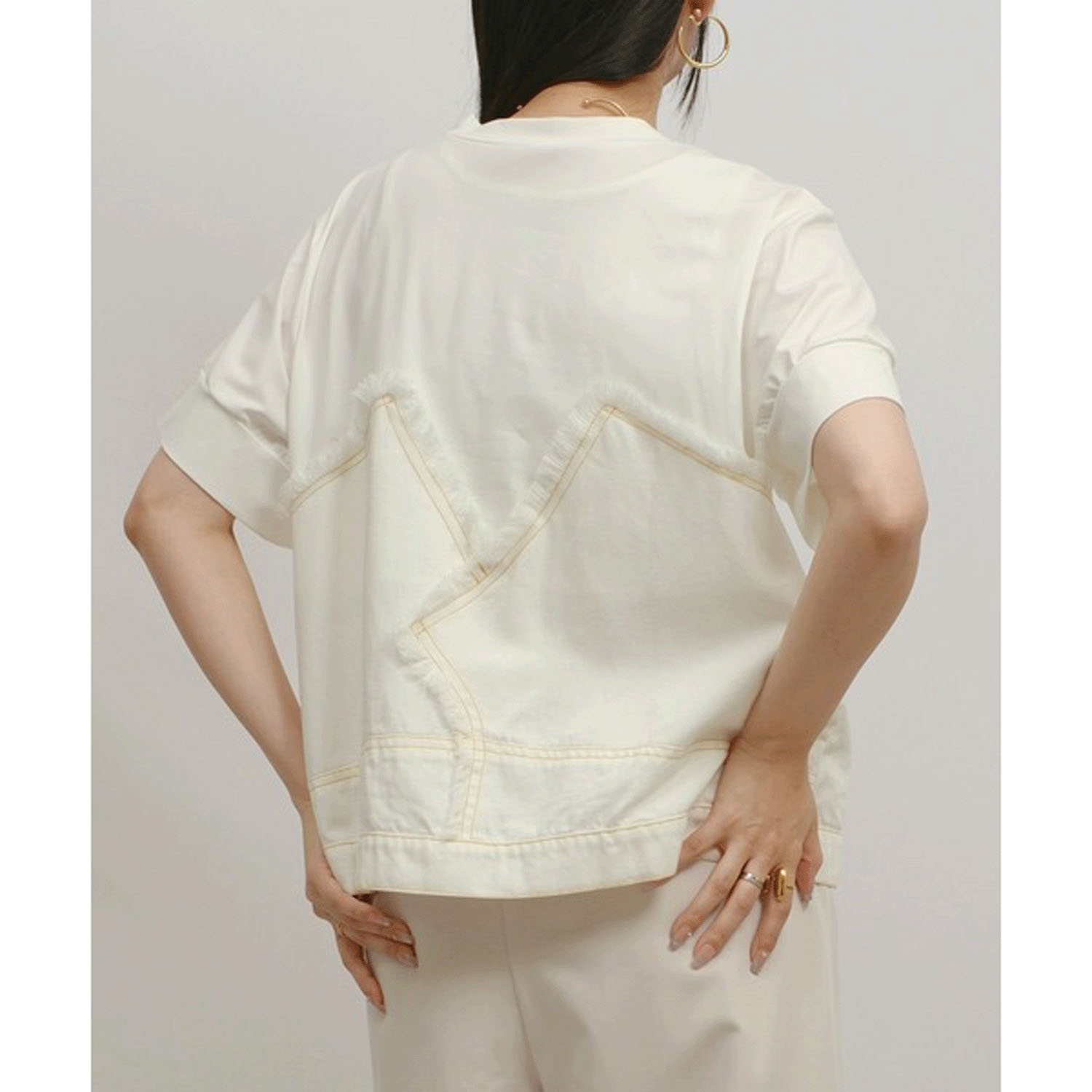 Palm Riche デニムドッキングトップス - 画像5