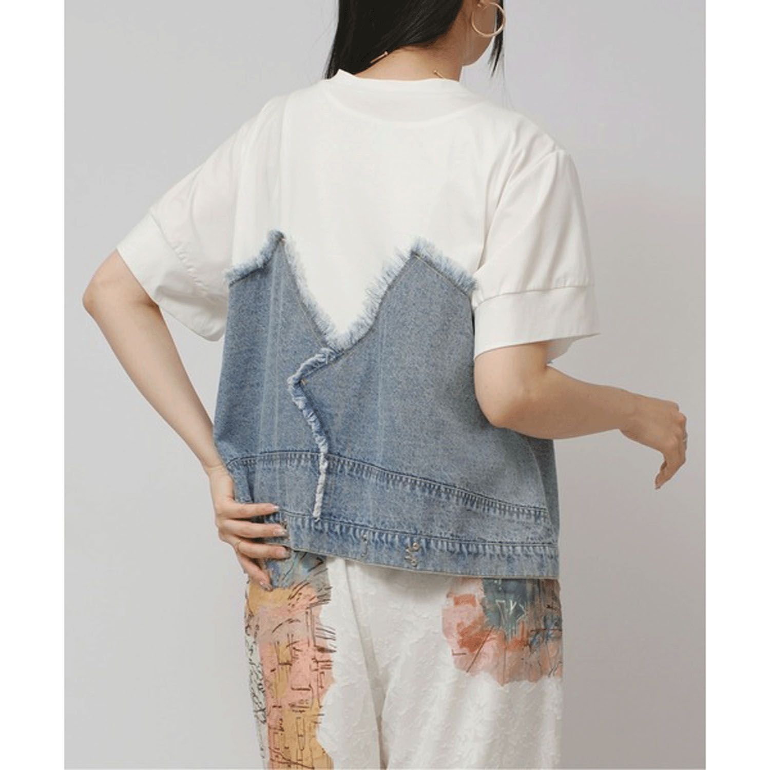 Palm Riche デニムドッキングトップス - 画像10