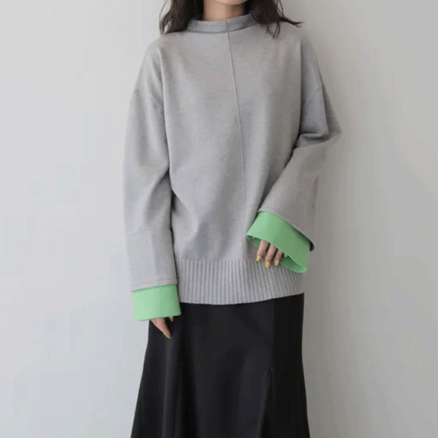 【Insta Live】vingtrois 袖配色プルオーバー - 画像1