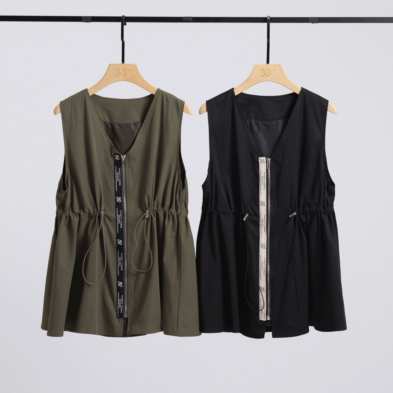 33℃ ウエストギャザーロゴテープベスト - 画像2