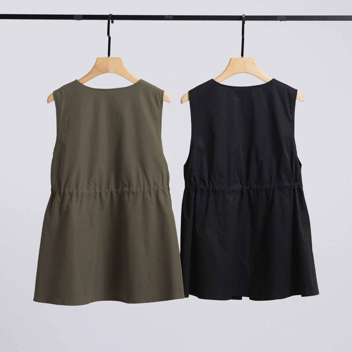 33℃ ウエストギャザーロゴテープベスト - 画像3