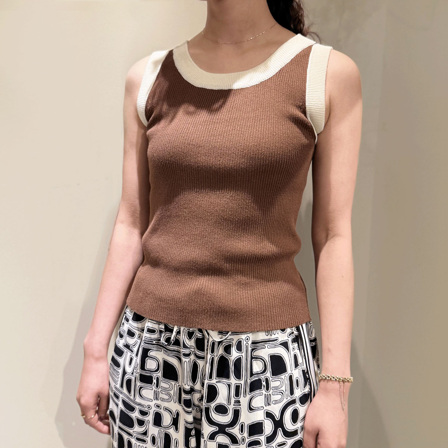 【Insta Live】Vingtrois 配色リブタンクトップ - 画像2