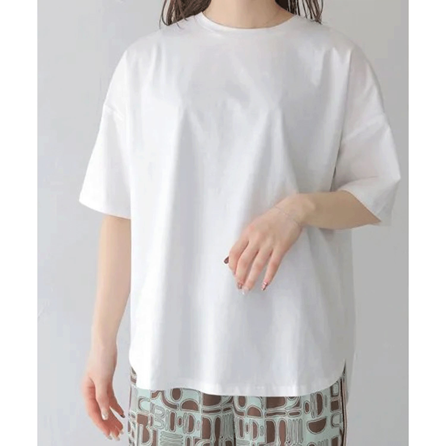 【Insta Live】Vingtrois ドライタッチコットン無地Tシャツ - 画像2