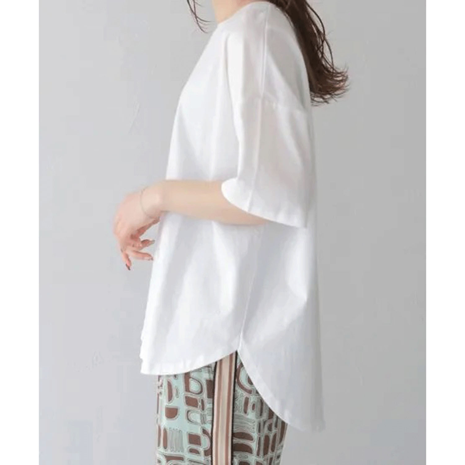 【Insta Live】Vingtrois ドライタッチコットン無地Tシャツ - 画像3