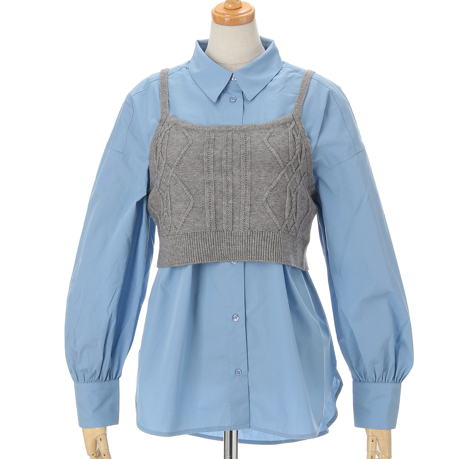 【Insta Live】innowave モチモチニットビスチェ＆シャツ - 画像1