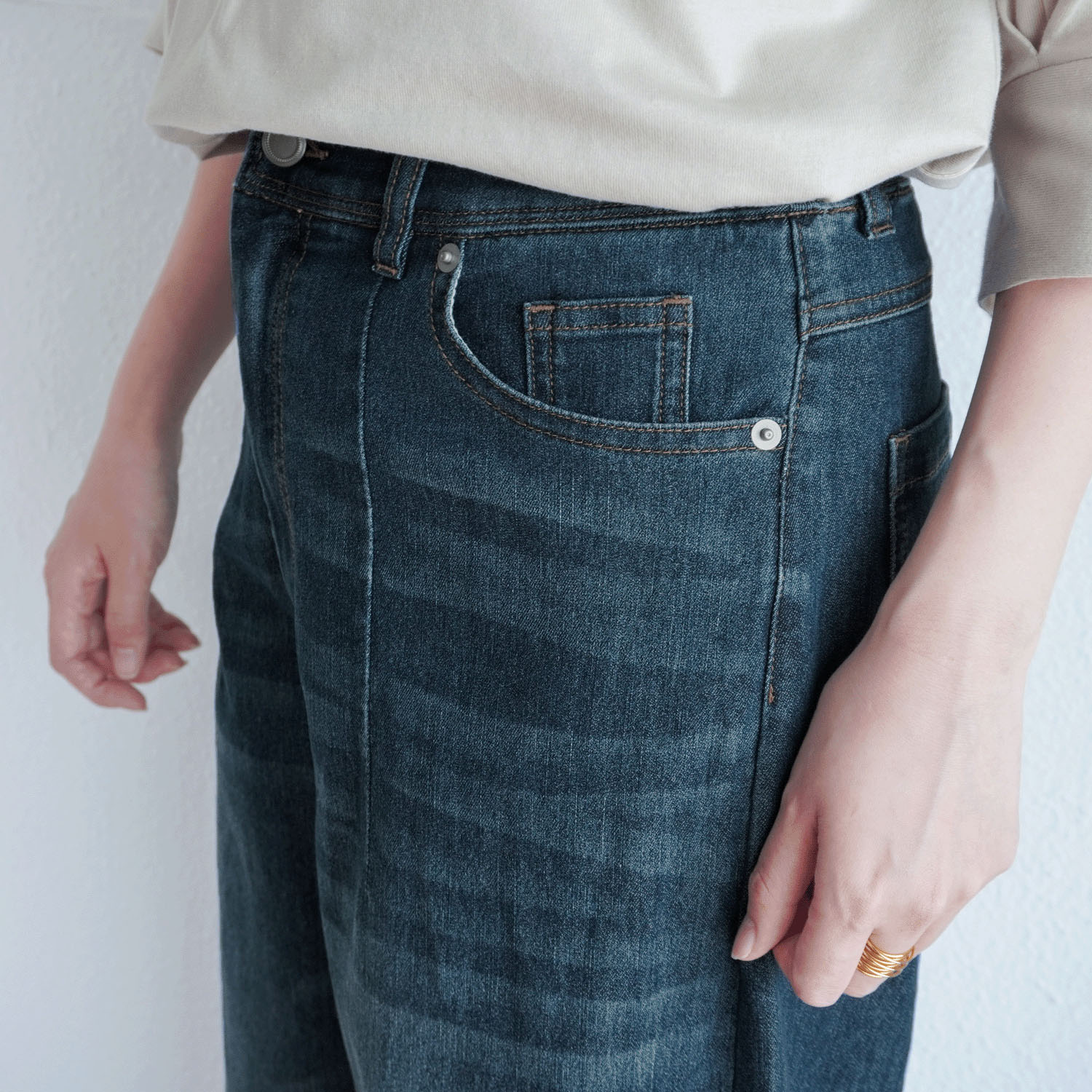 【新色追加！】 【Insta Live】JEUNE ET JOYEUX TCストレッチ デニムカーブパンツ - 画像23