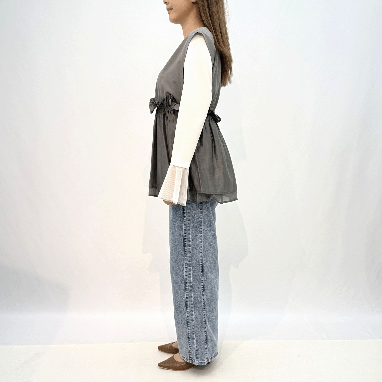 冷感UVデニムサイドライン - 画像2