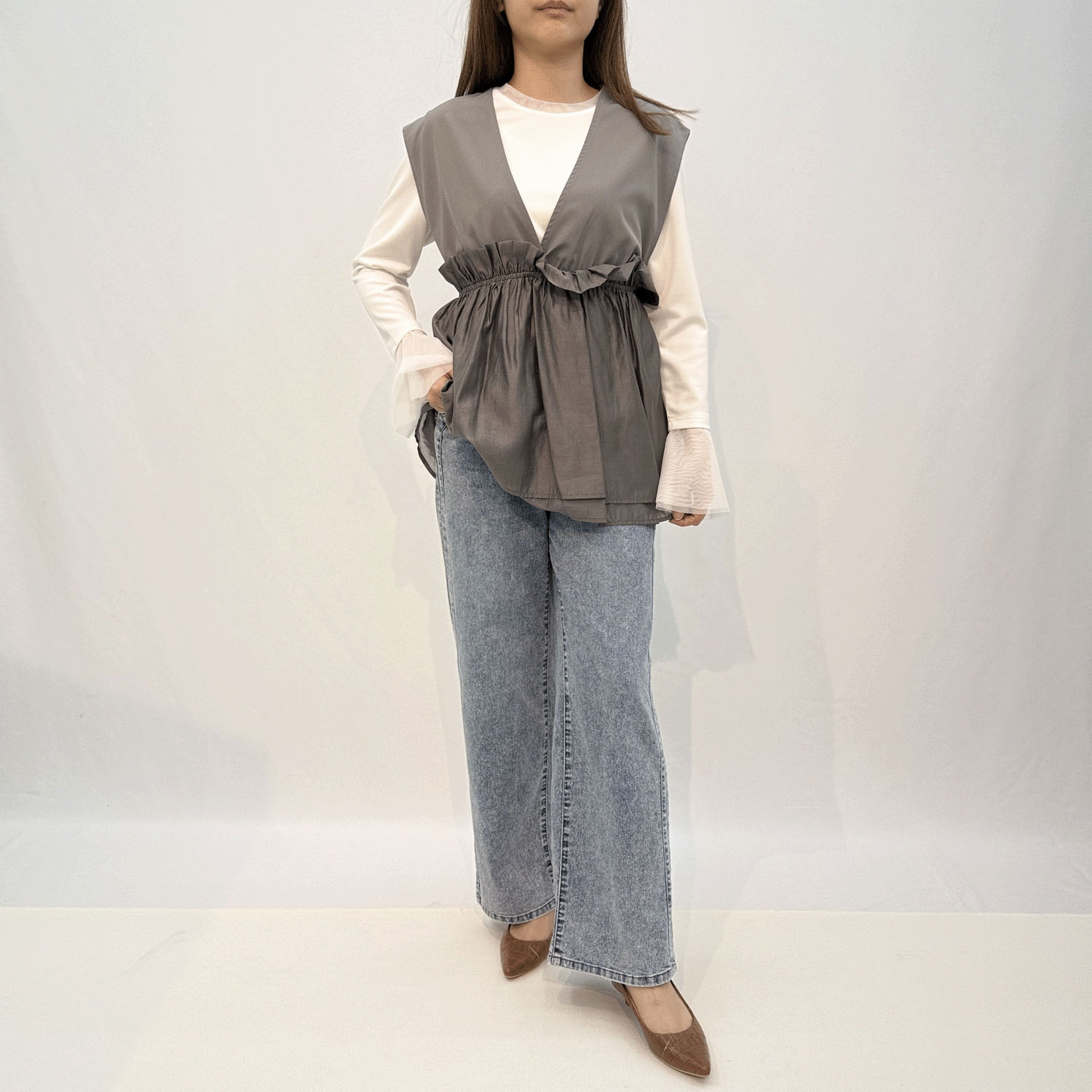 冷感UVデニムサイドライン - 画像5