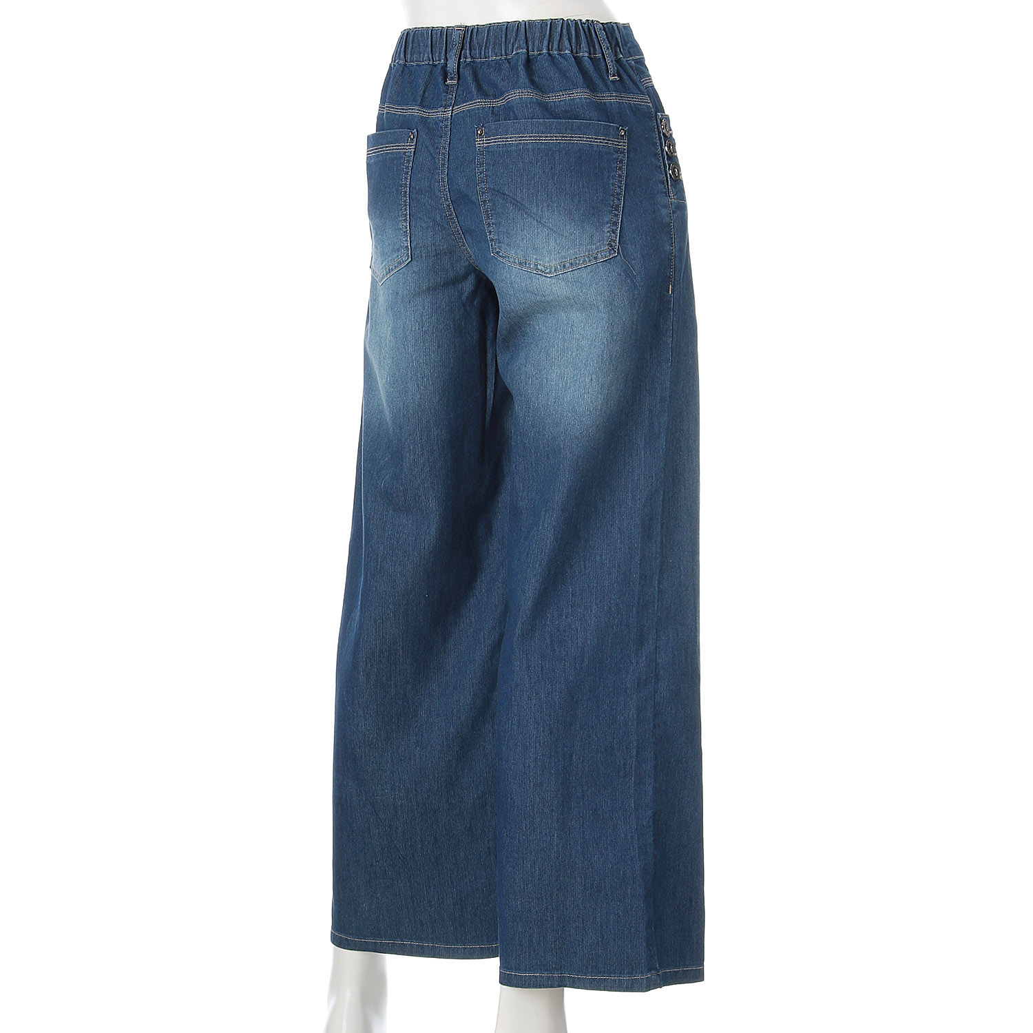 メッシュデニム釦使いワイド - 画像14