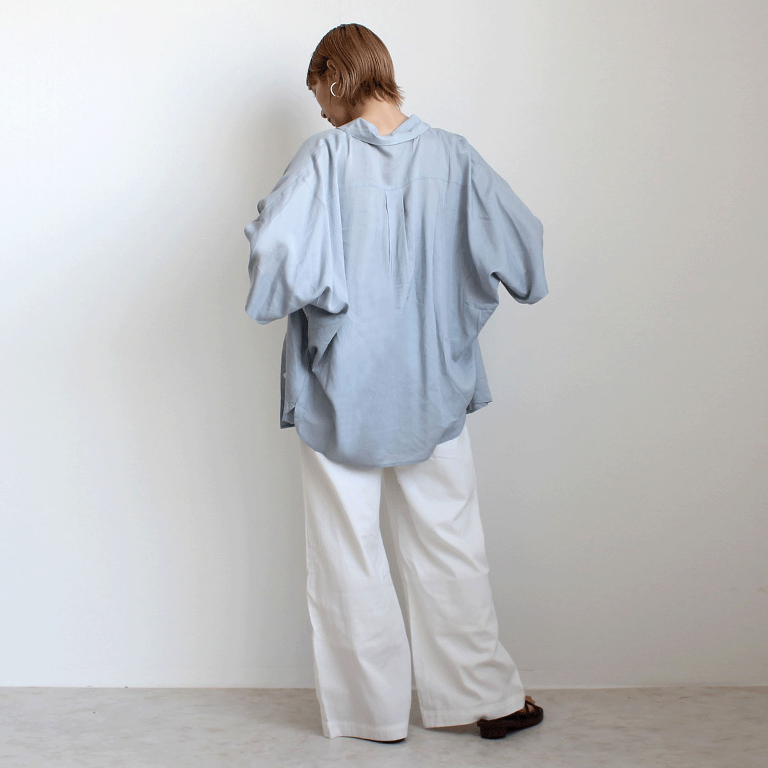 W HEART 麻混デニムワイドパンツ - 画像6