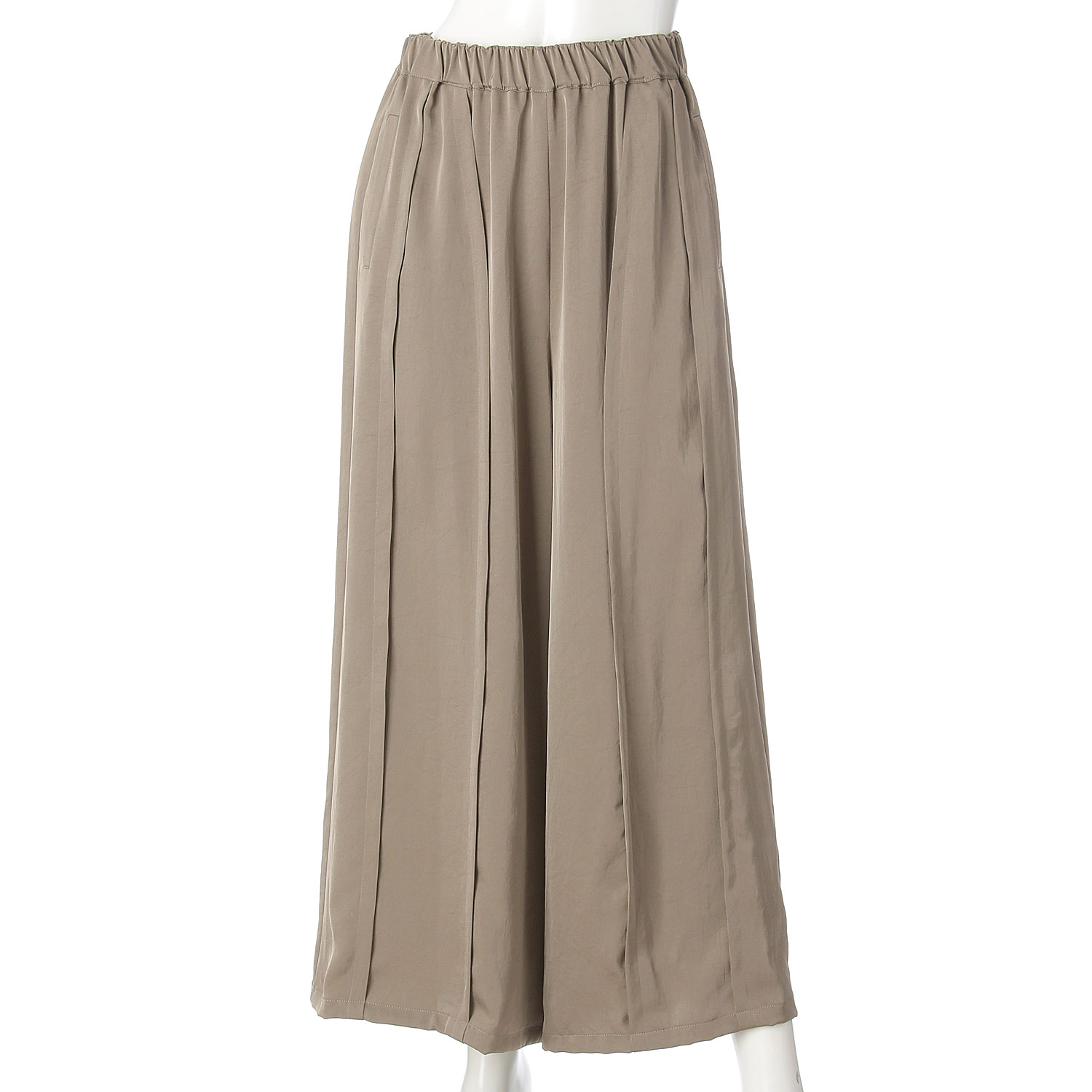 無地タックワイドパンツ - 画像3