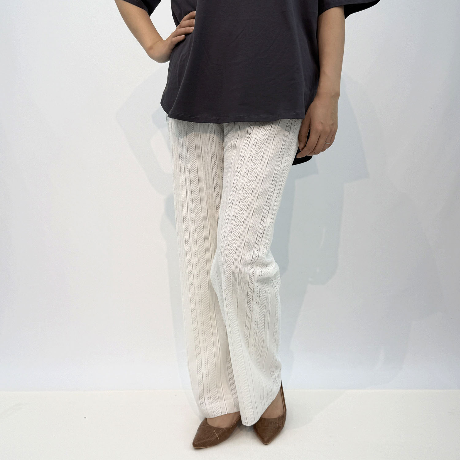 レースセミワイドパンツ - 画像4