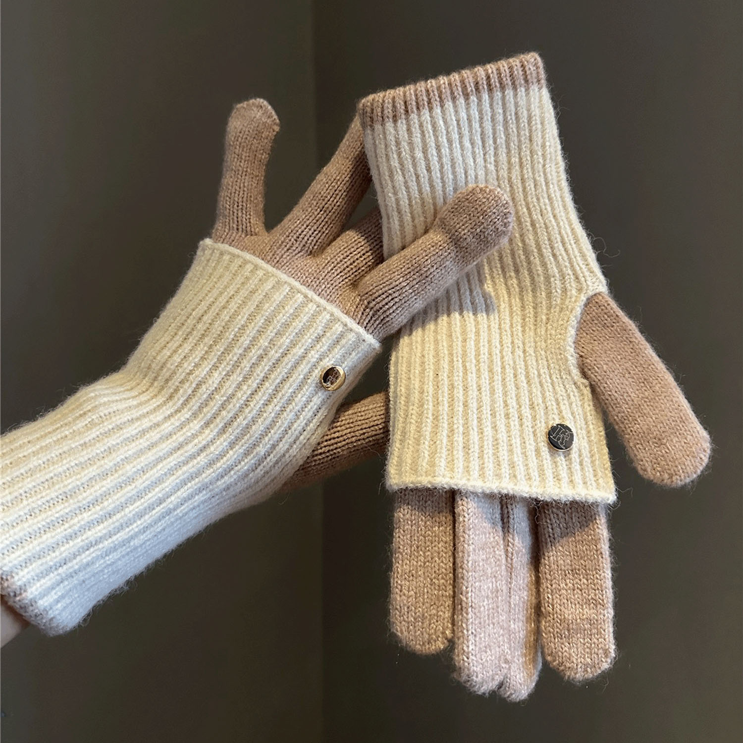 バイカラーニット手袋 - 画像4