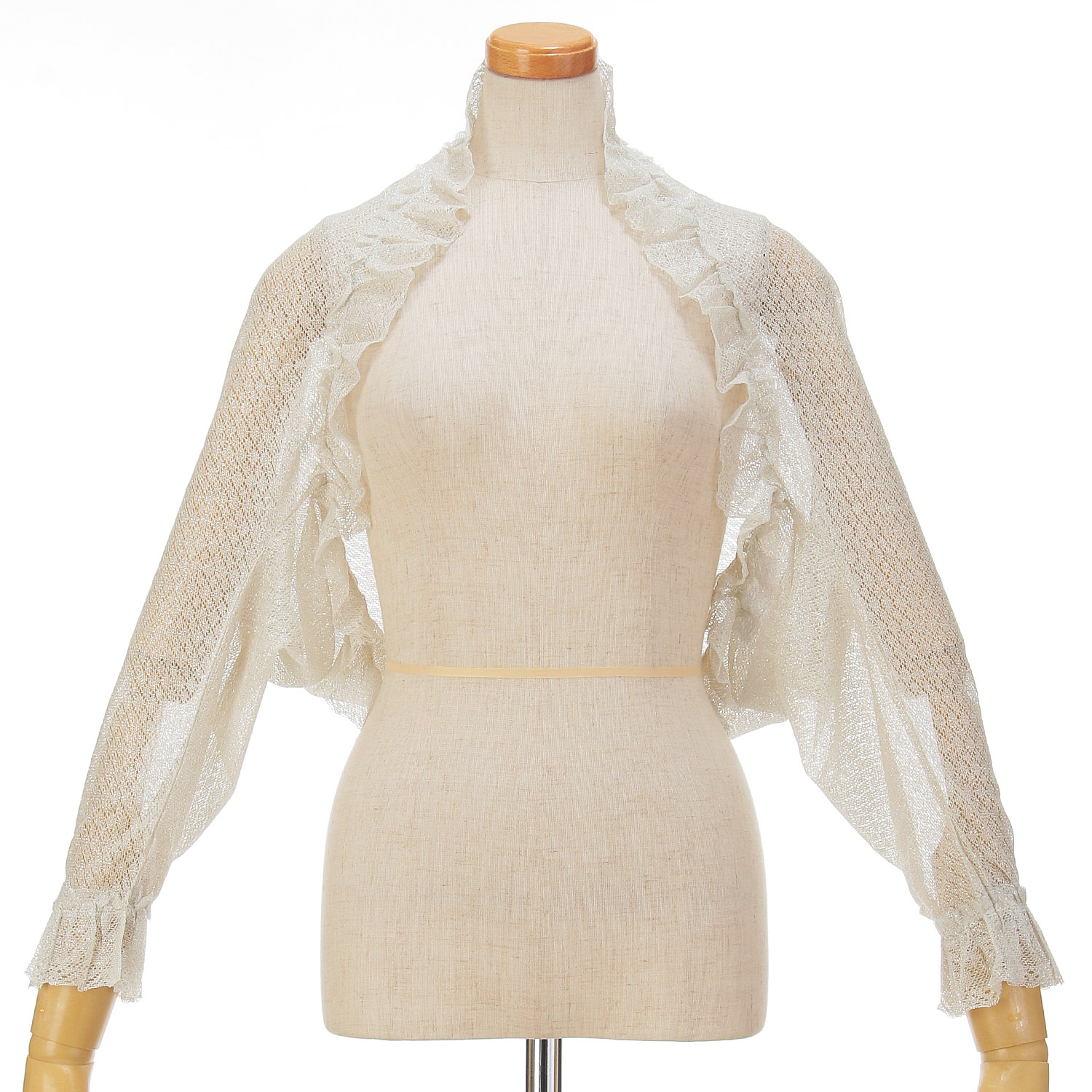 日本製 綿混ラメ入りスパークルボレロ - 画像1