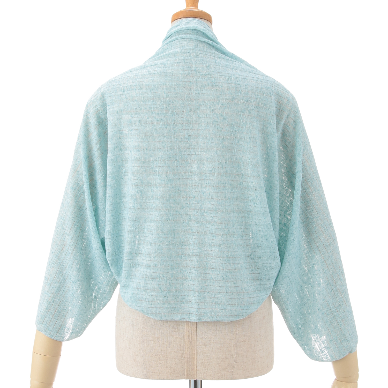 麻混透かしストライプボレロ - 画像3