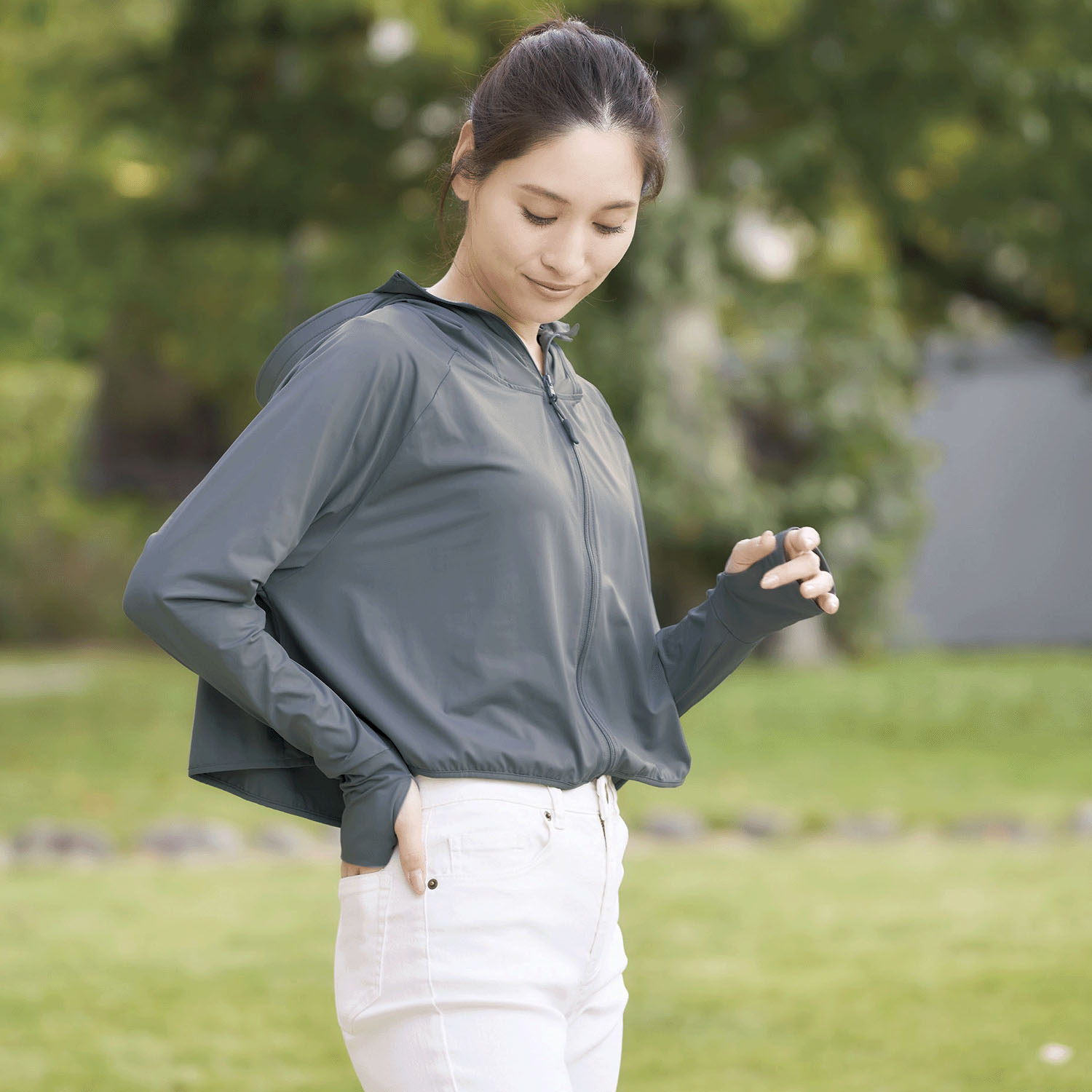 【チャコール、ラベンダー終了】Sun Block LAB 爽壁 フェイスガードUVパーカー - 画像14