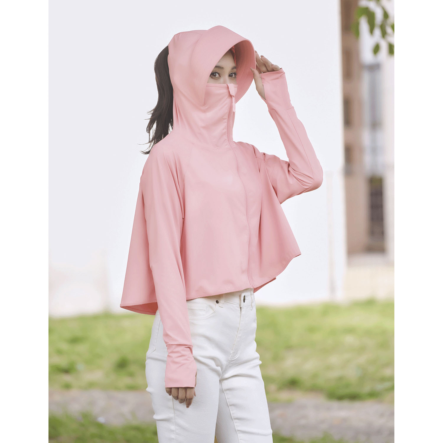 【チャコール、ラベンダー終了】Sun Block LAB 爽壁 フェイスガードUVパーカー - 画像27