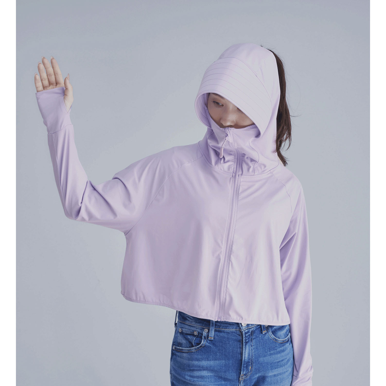 【チャコール、ラベンダー終了】Sun Block LAB 爽壁 フェイスガードUVパーカー - 画像37