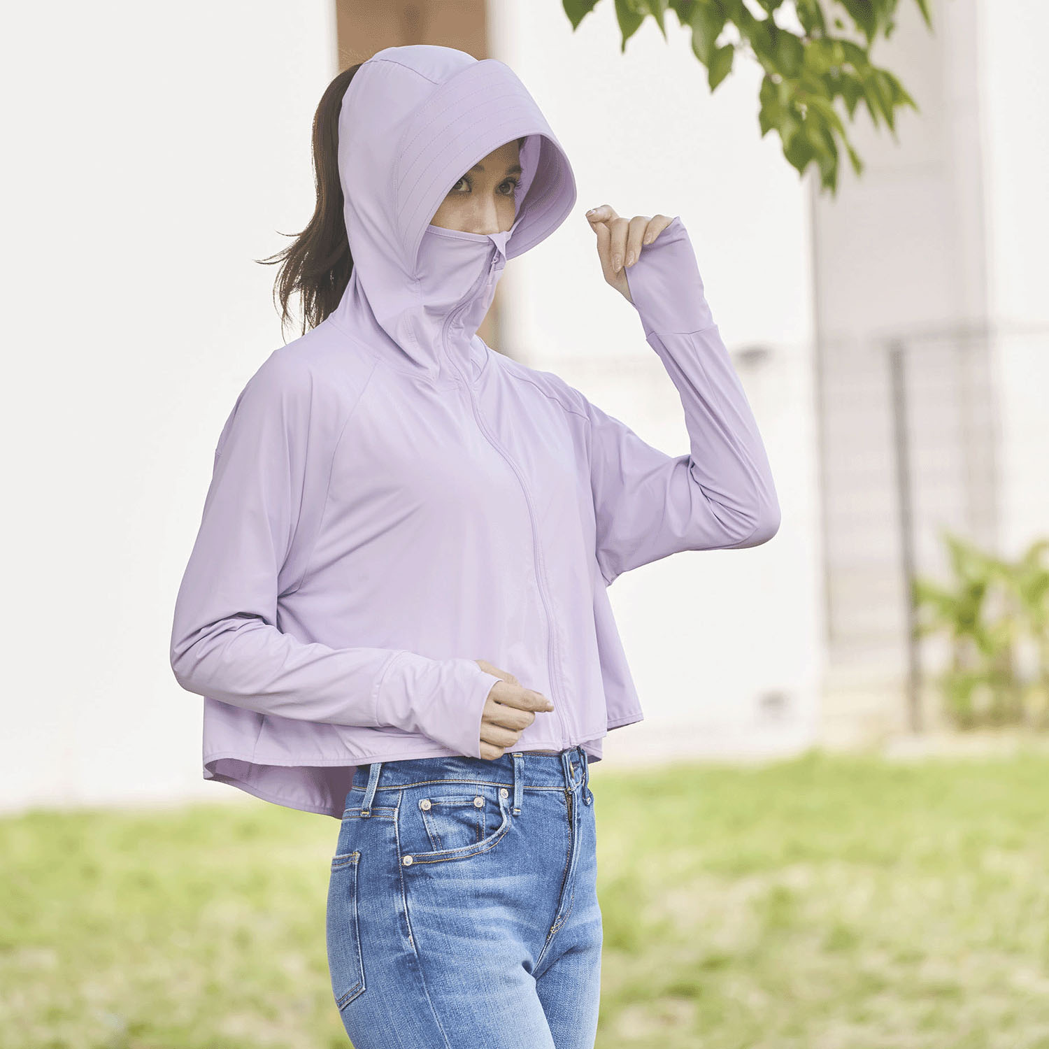 【チャコール、ラベンダー終了】Sun Block LAB 爽壁 フェイスガードUVパーカー - 画像40