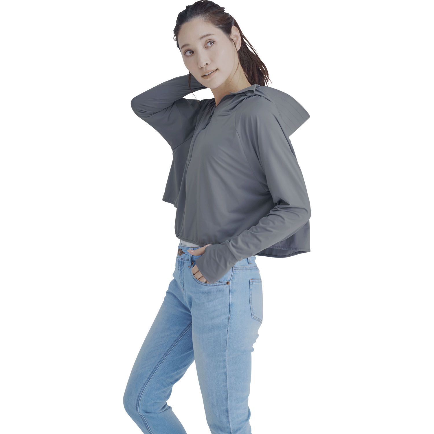 【チャコール、ラベンダー終了】Sun Block LAB 爽壁 フェイスガードUVパーカー - 画像6