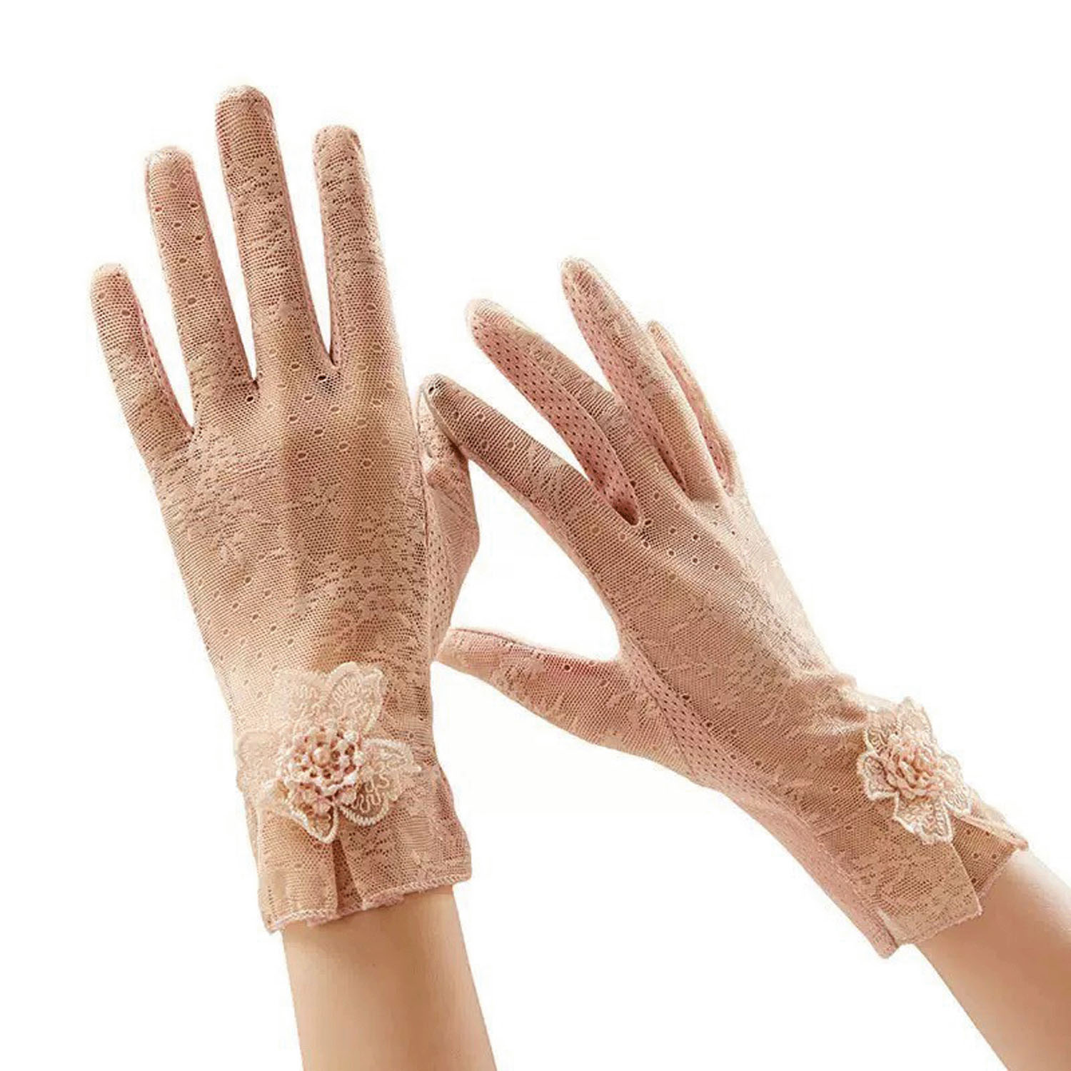 フラワーレースUV手袋 - 画像2