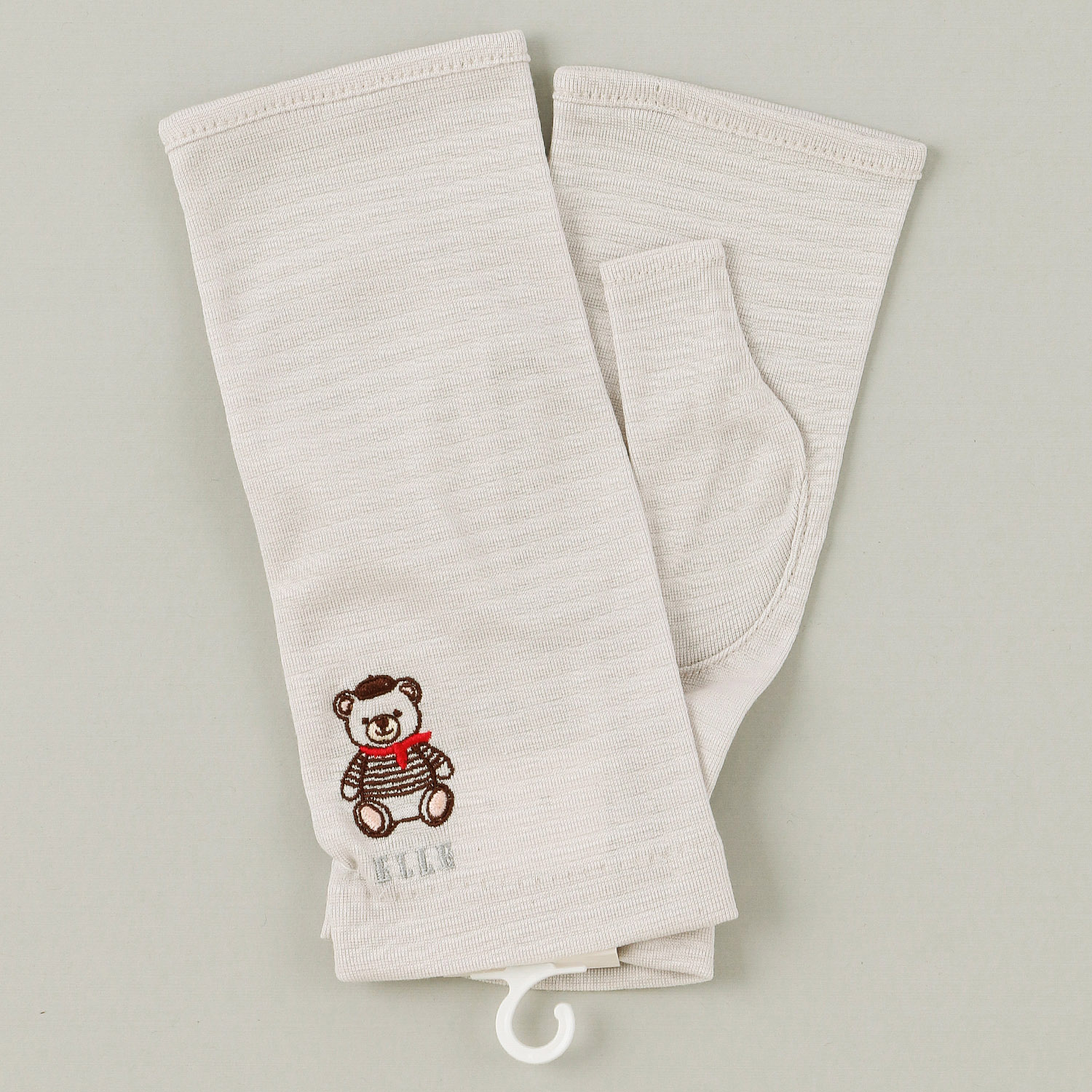 ELLE クマ刺繍ショートアームカバー