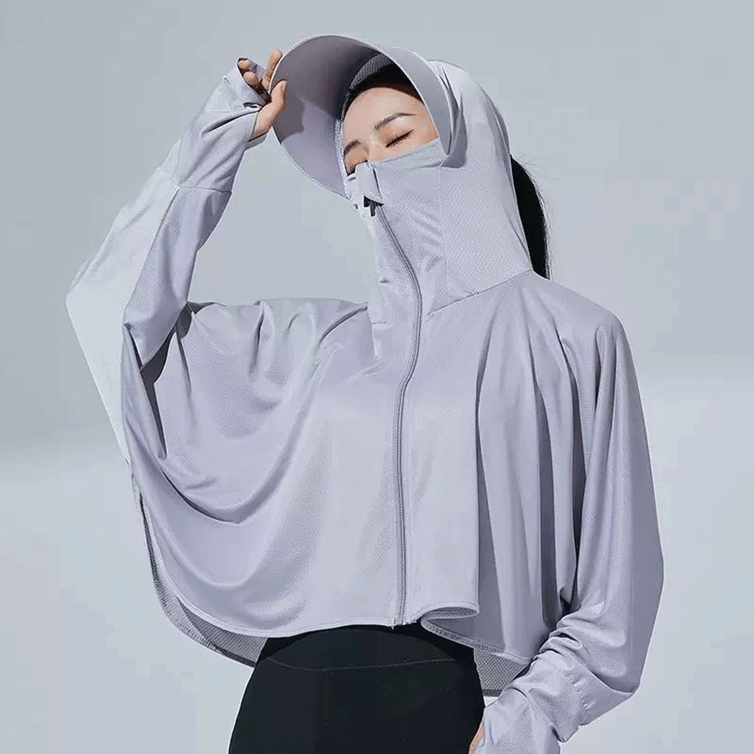 UVフード付きメッシュパーカー - 画像2