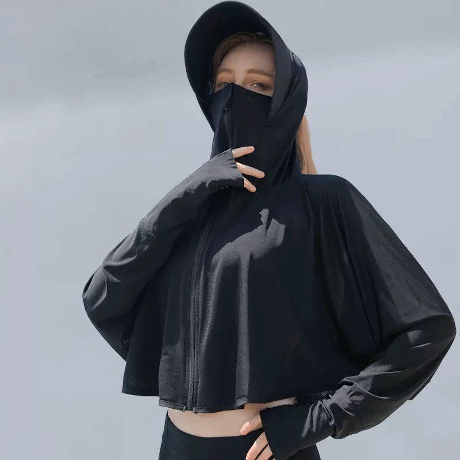 UVフード付きメッシュパーカー - 画像5