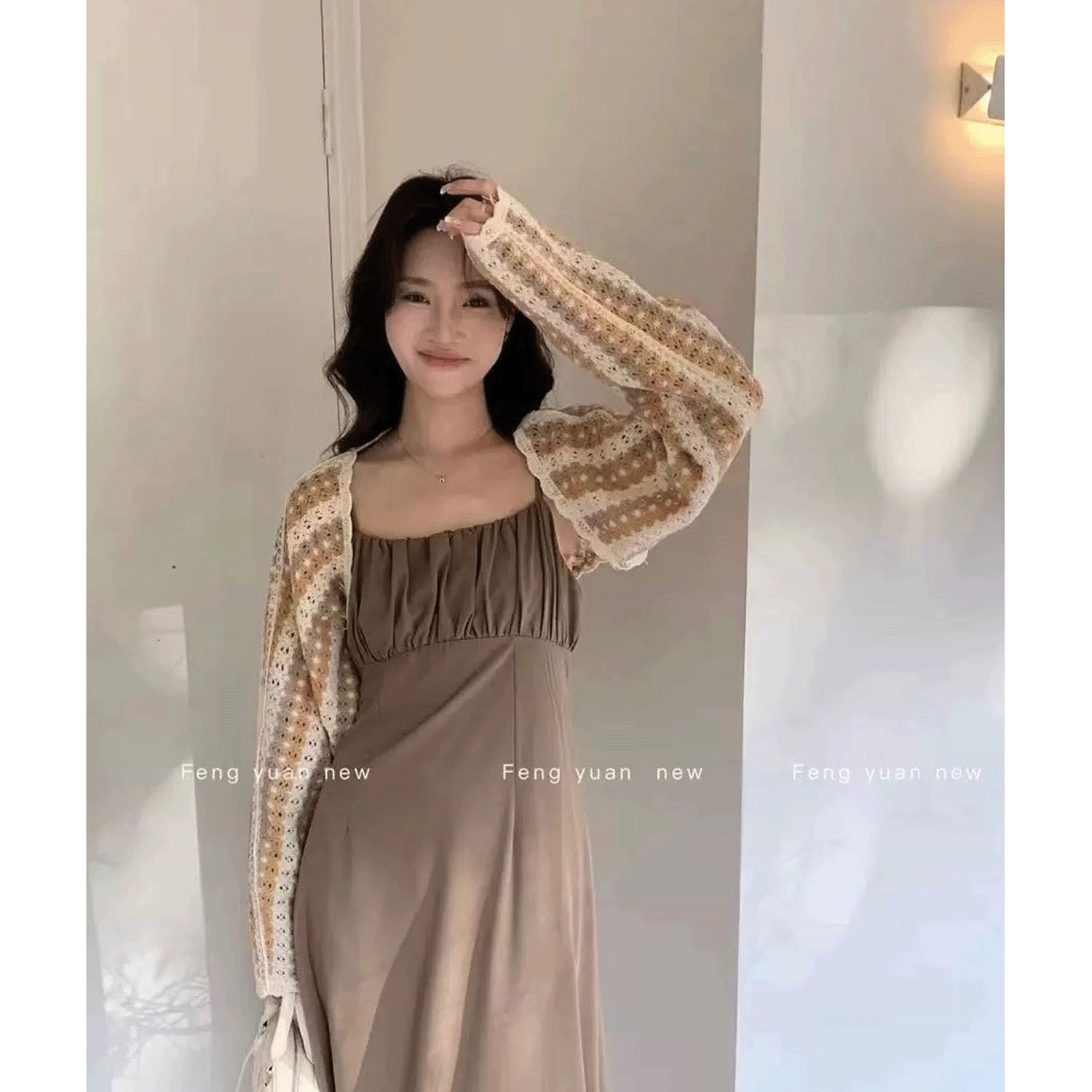 ニットアームボレロ ストライプ