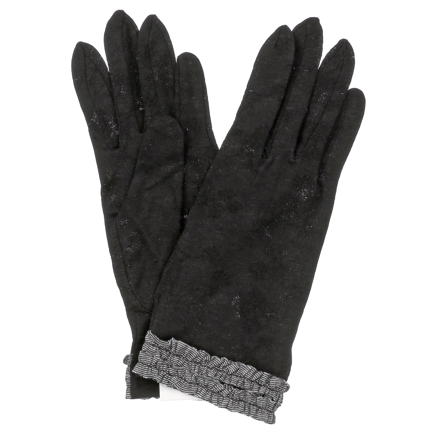 麻入りジャガード手袋 5指 - 画像3