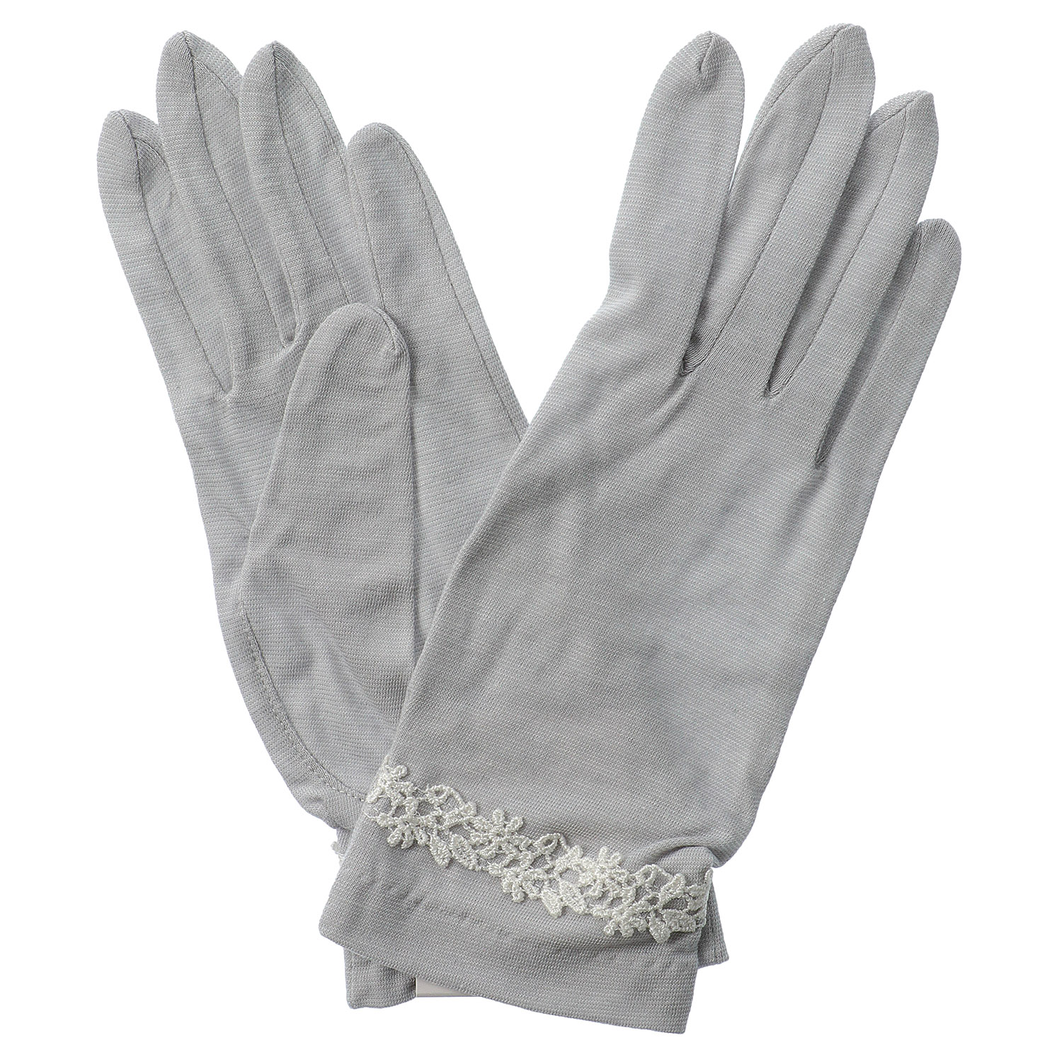 麻入りジャガードボーダー手袋 5指 - 画像2